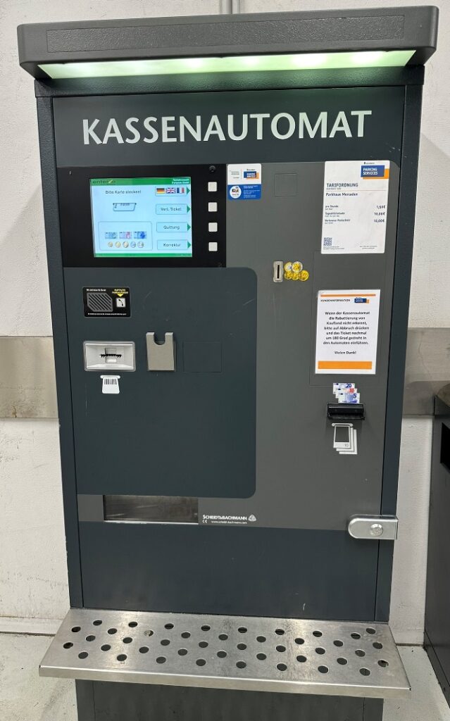 Kassenautomat Tiefgarage Mercaden in Dorsten